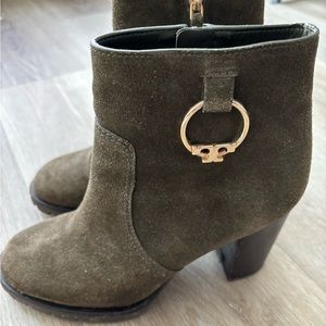 Tory Burch: Green Shortie Boots